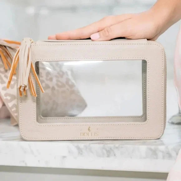 Clear Toiletry Bag - Nude [Hollis]