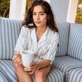 Rhinestone Stripe Pajama Shorts - White [Queen of Sparkles]
