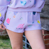 Lavender Multi Chicken Shorts - Queen of Sparkles