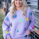 Lavender Multi Chicken Shorts - Queen of Sparkles