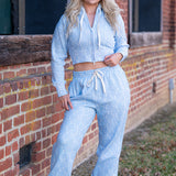 LoveShackFancy Lillia Bow Print Sweatpant – Chilled Blue