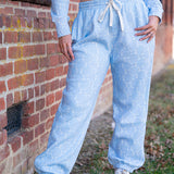 LoveShackFancy Lillia Bow Print Sweatpant – Chilled Blue