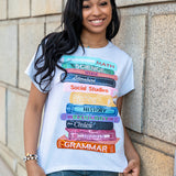 Queen of Sparkles Grey School Books Tee