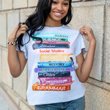 Queen of Sparkles Grey School Books Tee