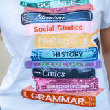 Queen of Sparkles Grey School Books Tee