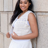 Matilda Crochet Vest - Natural