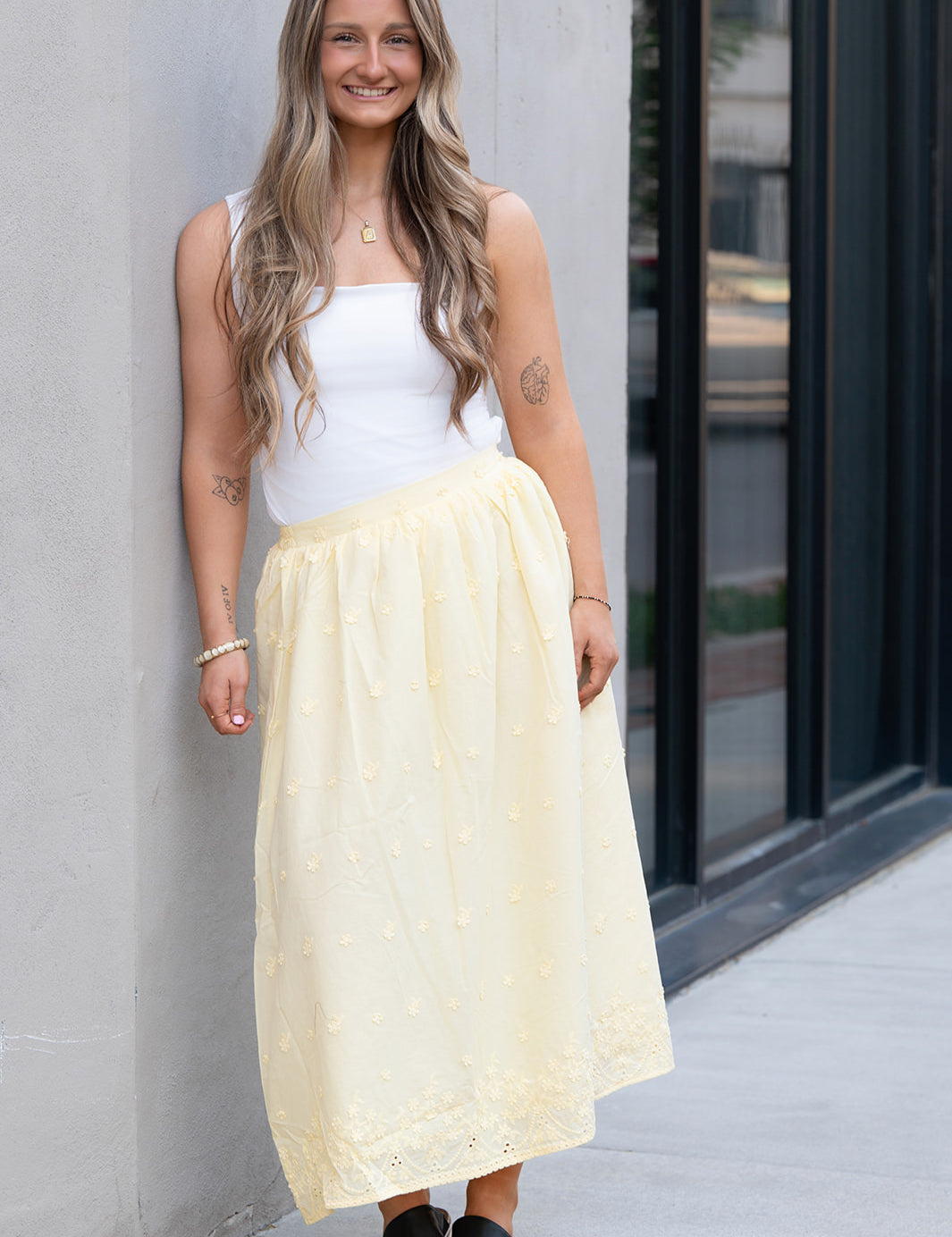 Beachglass Embroidered Maxi Skirt