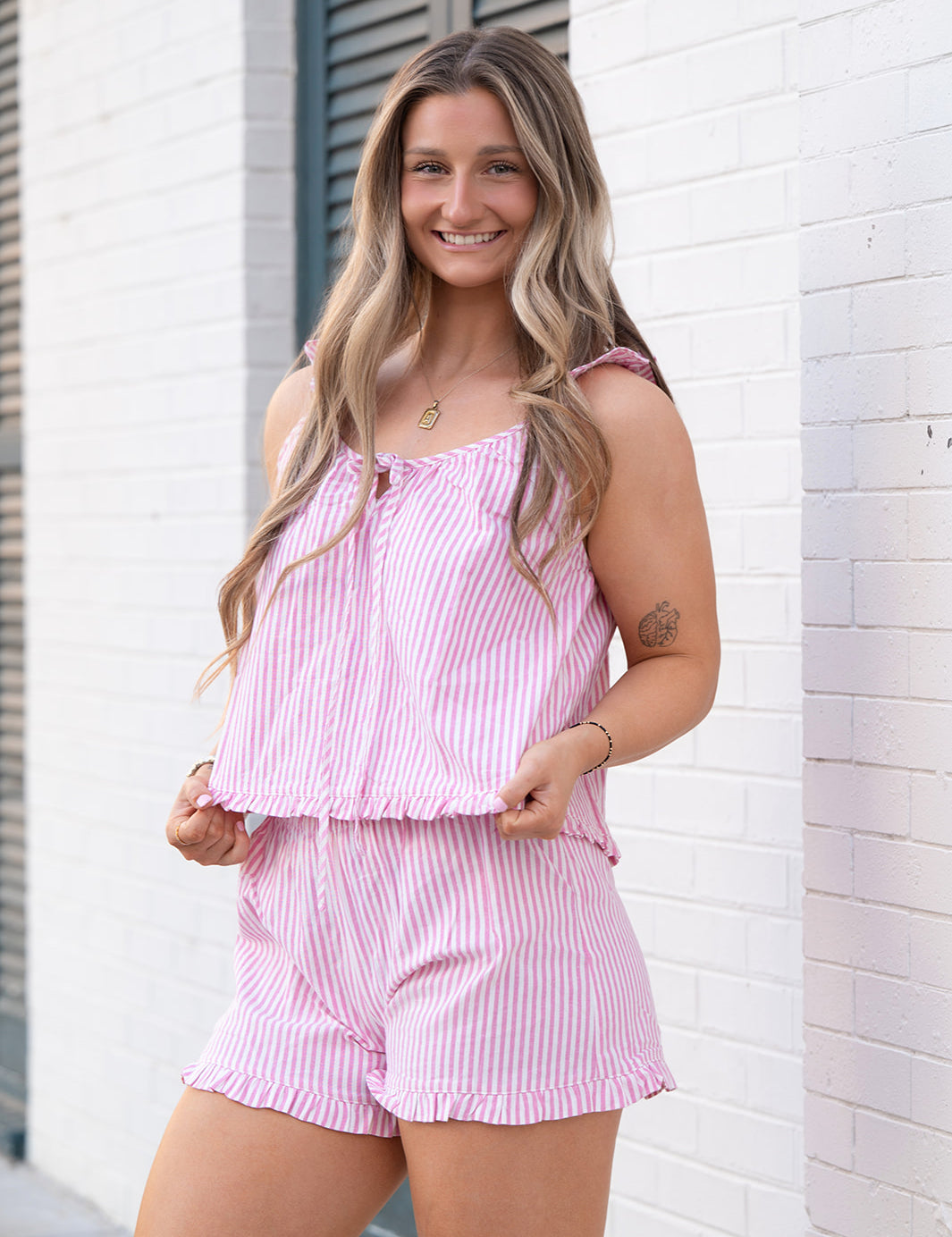 Jetset Ruffle Top & Shorts Set - Pink