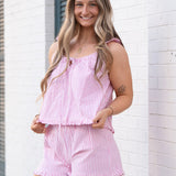 Jetset Ruffle Top & Shorts Set - Pink