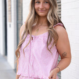 Jetset Ruffle Top & Shorts Set - Pink