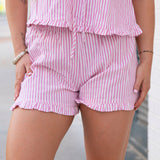 Jetset Ruffle Top & Shorts Set - Pink