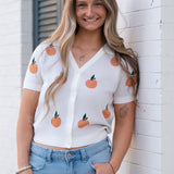 Citron Embroidered Orange Knit Shirt