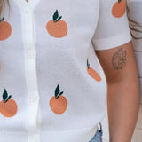 Citron Embroidered Orange Knit Shirt