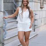 Lowtide Lace Trim Sleeveless Top - Shell