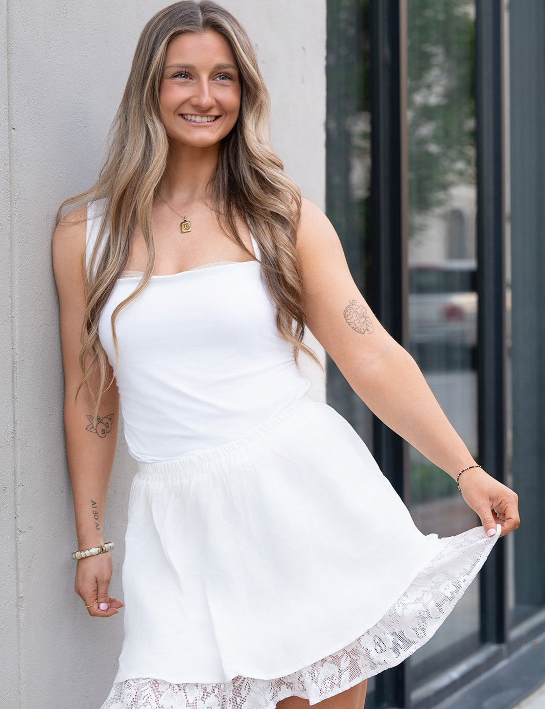 Misty Layered Lace Mini Skirt - Ivory