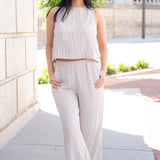 Garden Sun Button Tank - Taupe