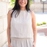 Garden Sun Button Tank - Taupe