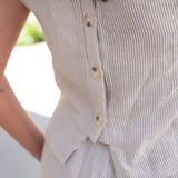 Garden Sun Button Tank - Taupe
