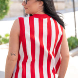 Queen of Sparkles Red and White Stripe Hot Dog Knit Tank