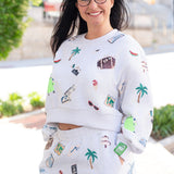 Queen of Sparkles Multi Travel Icon Lounge Shorts