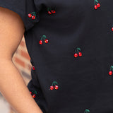 Black Mini Jeweled Cherry Tee – Queen of Sparkles