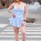 LoveShackFancy Ergo Bow Print Active Dress –  Chilled Blue