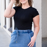 Refined Denim Stretch Skort Light Wash