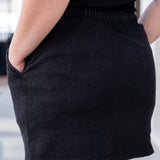 Refined Denim Stretch Skort Black Wash