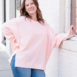 Solid French Terry Oversized Sweatshirt – Blush