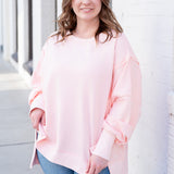 Solid French Terry Oversized Sweatshirt – Blush