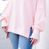 Solid French Terry Oversized Sweatshirt – Blush