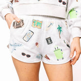 Queen of Sparkles Multi Travel Icon Lounge Shorts