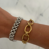 Silver Diamond Watch Band Bracelet-Chansuttpearls-Silver