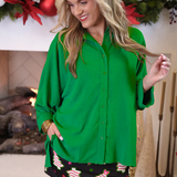 Sloane Button Up Top- Green