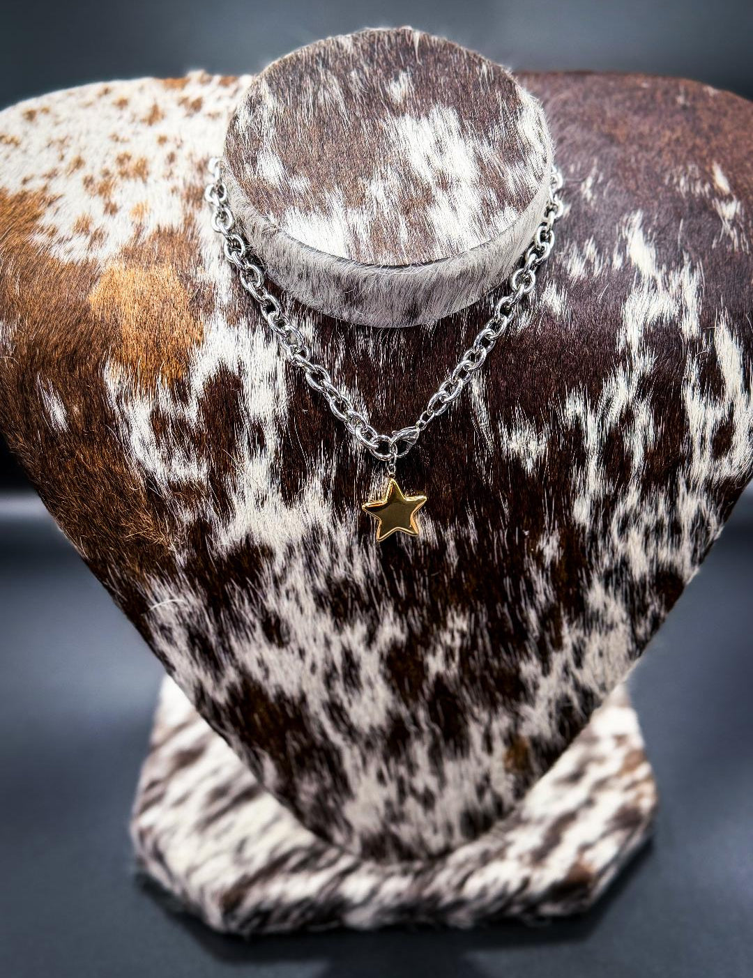 Two Toned Star Necklace-Chansuttpearls