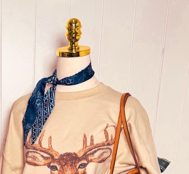 Navy Lil Twilly Scarf 33" | Wrist Scarf