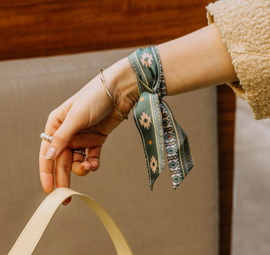 Evergreen Aztec Lil Twilly Scarf 29" | Wrist Scarf