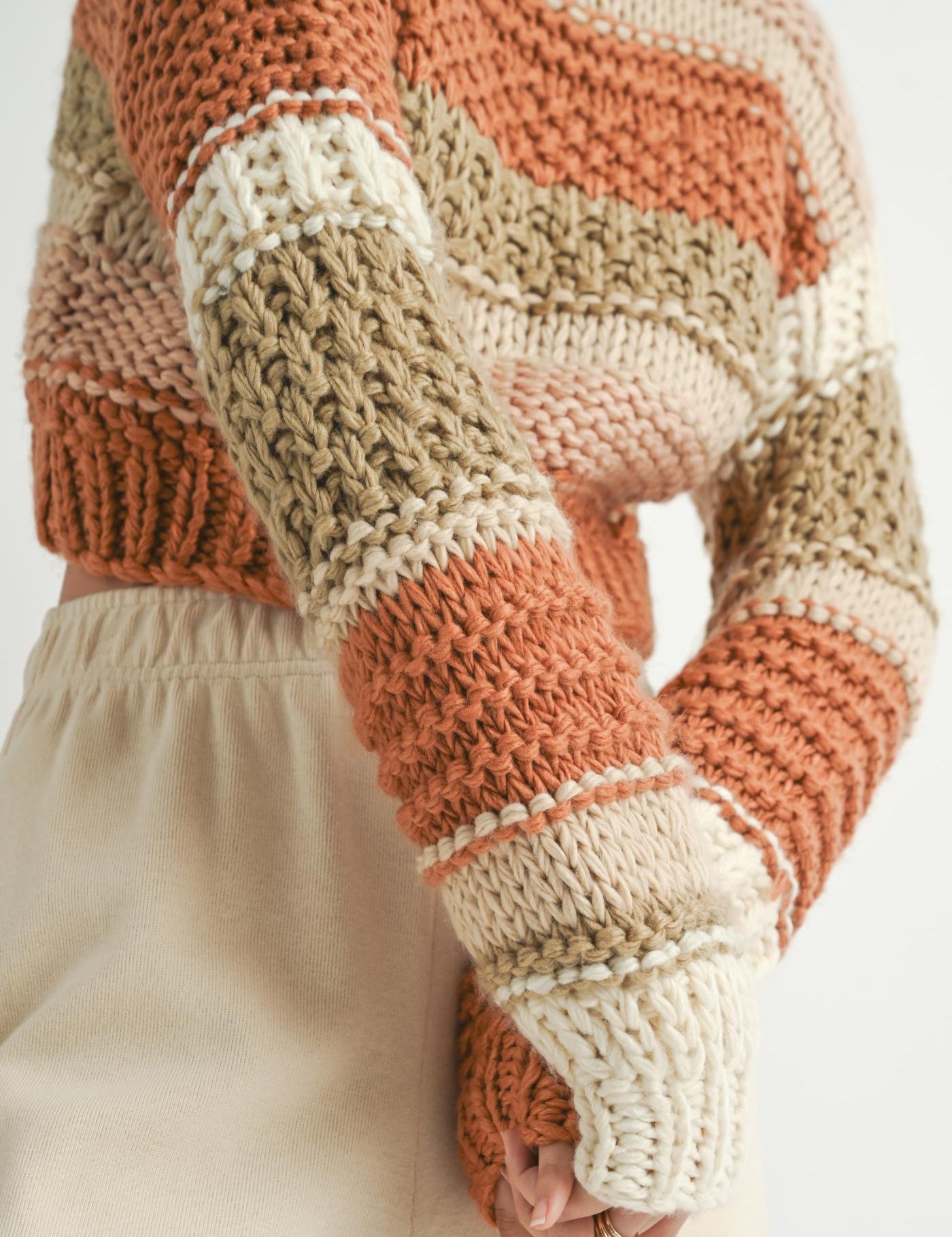 Butter Pecan Chunky Sweater - Brick Multi