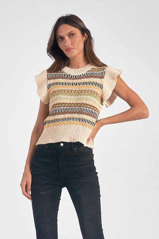 Webster Cable Sleeveless Sweater Multi