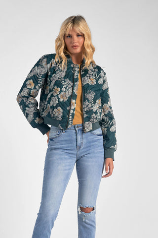 Beverly  Quilted Jacket Green Floral