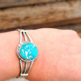 One-Stone White Water Turquoise Cuff