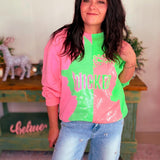 Licensed Green & Pink Colorblock Character Profile Wicked Sweatshirt – Multi | Queen of Sparkles