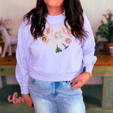 Licensed Lavender Wicked Charm Necklace Sweatshirt – Lavender | Queen of Sparkles