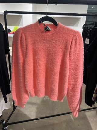 Harper Fuzzy Mock Neck Sweater Pink