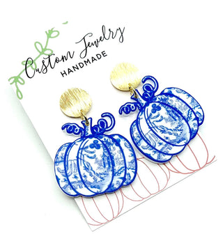 Chinoiserie Pumpkin Gold Earrings