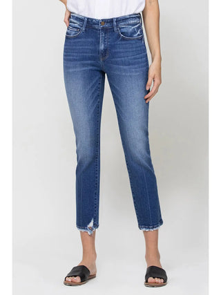 Claire Mid Rise Slim Crop Straight