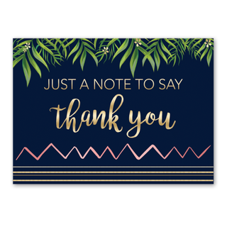 TROPICAL FRONDS THANK YOU GREETING CARD