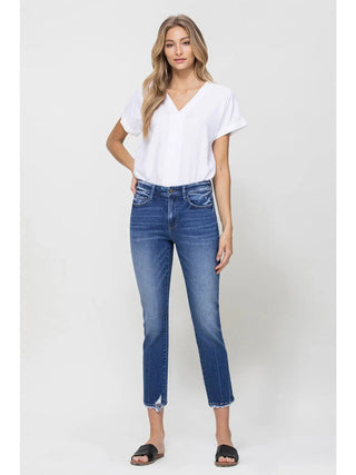 Claire Mid Rise Slim Crop Straight