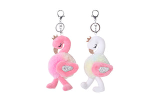 Pink Flamingo Plush Keychain