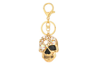 Rhinestone Skull Keychain